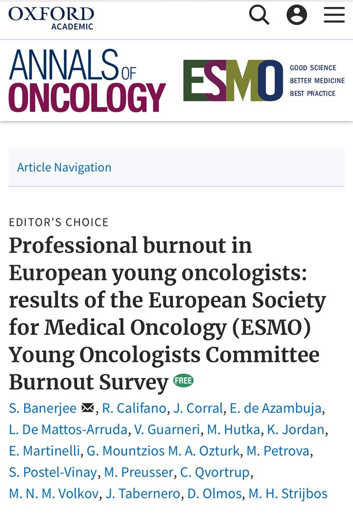 weoncologists's tweet photo. Happy knowing both top #oncology societies,which I am a member of @ASCO &amp; @myESMO care about #Oncology #fellows .Remember: @Annals_Oncology paper on #burnout . If a fellow, read it,if senior recognize it.Take care of your fellows,they will take care of you https://t.co/gT5nG9hDhM https://t.co/yo46VFC2nZ