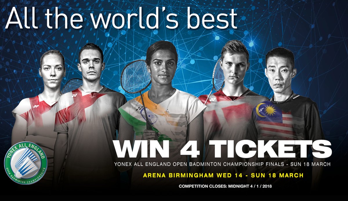 WhatsOnBrum's tweet photo. #WIN! 🏸
4 TICKETS to the @yonexallengland Championship Finals at @ArenaBirmingham on 18 Mar 2018. FOLLOW + RT before 4/1 to enter! https://t.co/0h1obXnT9i