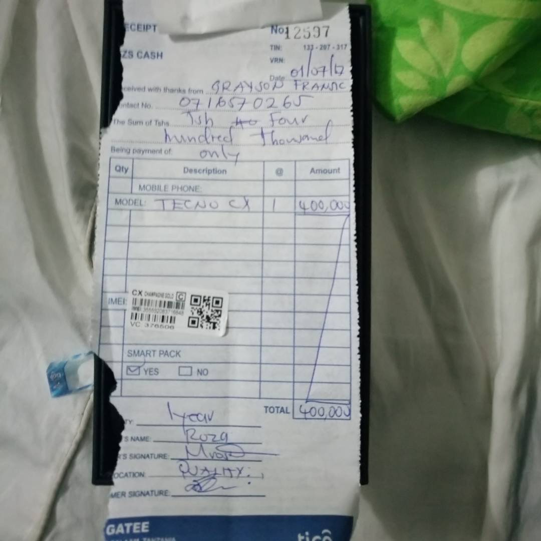 madiba944's tweet photo. @Tigo_TZ Hii ndo receipt @Tigo_TZ ntafurahi mkinisaidia koz napata shidaa kutumia simu https://t.co/cMidzvAhp4