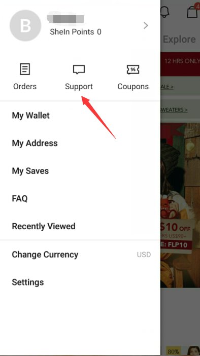 SheIn_Help's tweet image. For app users please follow the steps below to get online help👇