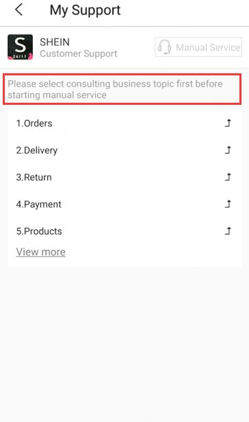 SheIn_Help's tweet image. For app users please follow the steps below to get online help👇