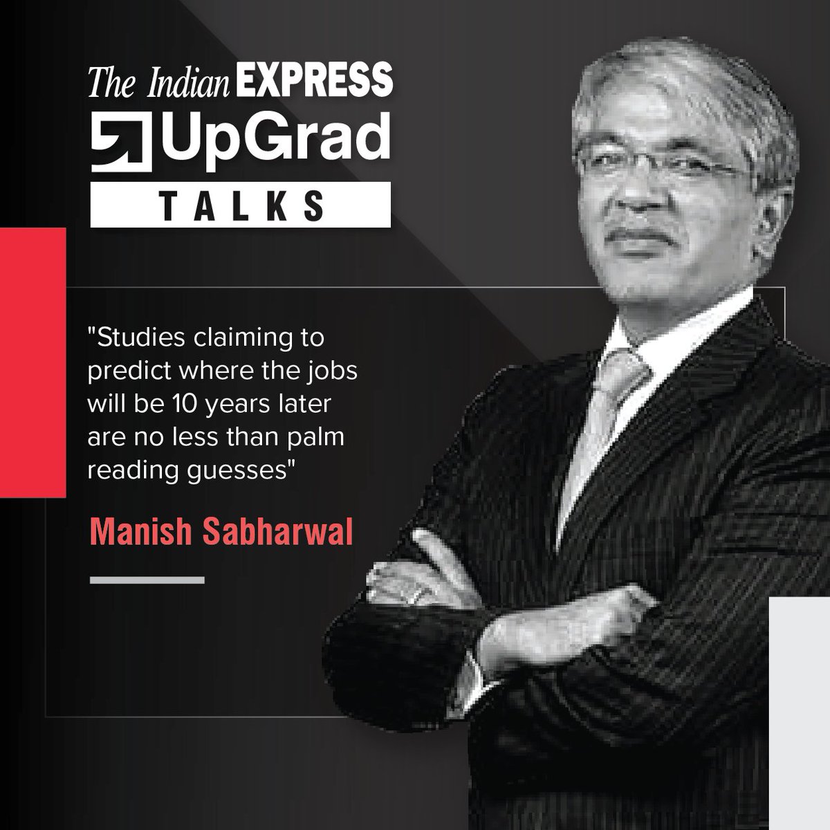 upGrad_edu's tweet photo. Mr. Manish Sabharwal, Co-Founder and Executive Chairman @TeamLease on the question "Is the fear of job losses real and can job trends be predicted?" during the #IndianExpressUpGradTalks
#learning #success #edtech #future #jobs https://t.co/cR5F1W42KF
