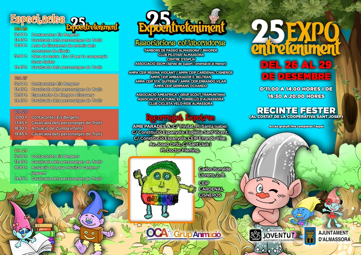 ajalmassora's tweet photo. Més de 50 activitats, tallers, espectacles i atraccions ompliran l'Expoentreteniment 2017. Vos deixem la programació i vos recordem que demà ja podreu recollir a l'ajuntament els passes per a l'autobús que vos portará fins al Recinte Fester. 🚌🚌 https://t.co/m40xL9k0e9