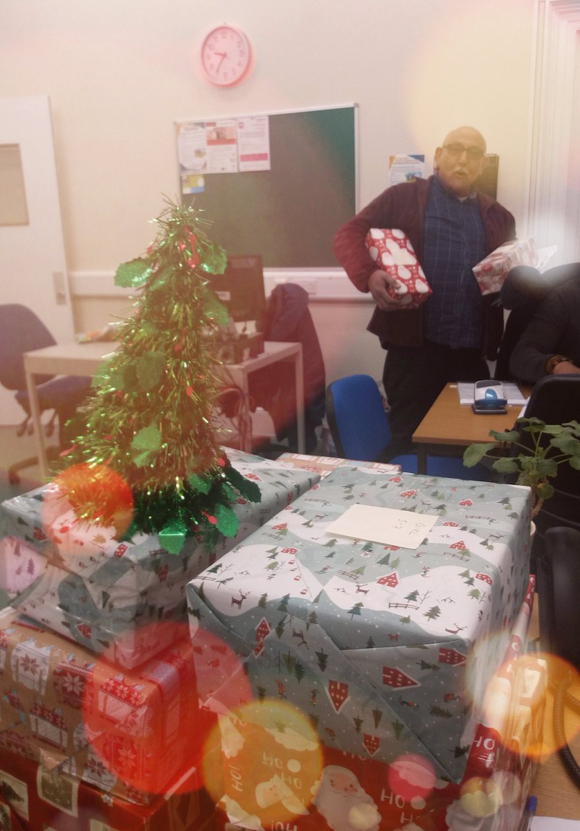 CRMCCov's tweet photo. Forgive the blurry image, but we wanted to say a huge thank you to the anonymous person who's stopped by @CRMCCov this morning to drop a number of #Christmas gifts off for refugee #children. 

P.S look closely, and you can see our very own 'Father Christmas' in the background! https://t.co/45ynYYlWL0
