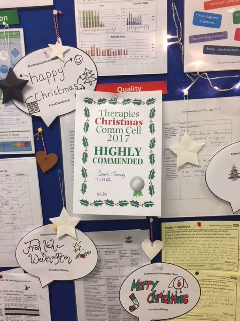 RDE_SLT's tweet photo. Our Comm Cell board was "Highly Commended" in the Annual Therapies Christmas Comm Cell Competition! #commcell #communication #Christmas https://t.co/2dZ7XzLj2N