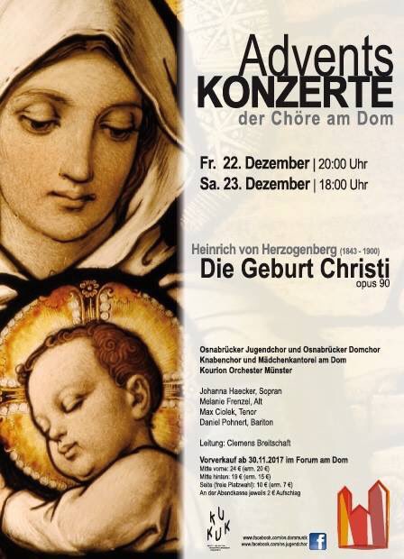Lust auf eine weihnachtliche Einstimmung kurz vor den #Feiertagen?
Mit dem Weihnachtsoratorium #DieGeburtChristi von #HeinrichVonHerzogenberg gelingt das ganz besonders gut - es darf sogar an einigen Stellen mitgesungen werden!
Karten gibt es noch im Vorverkauf im #ForumAmDom.