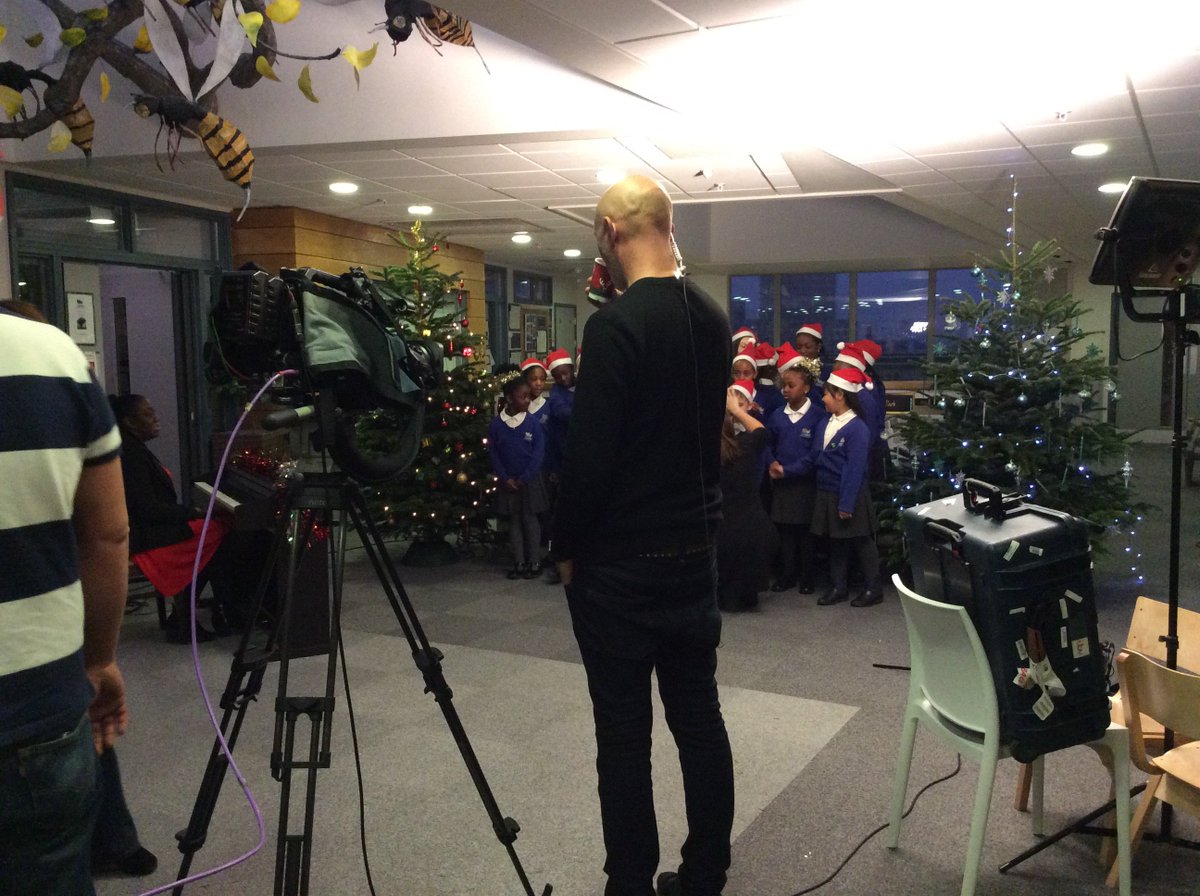 Behind the scenes at this morning's Good Morning Britain filming. The kids were brilliant and had a great time #gmb #foxfieldchoir