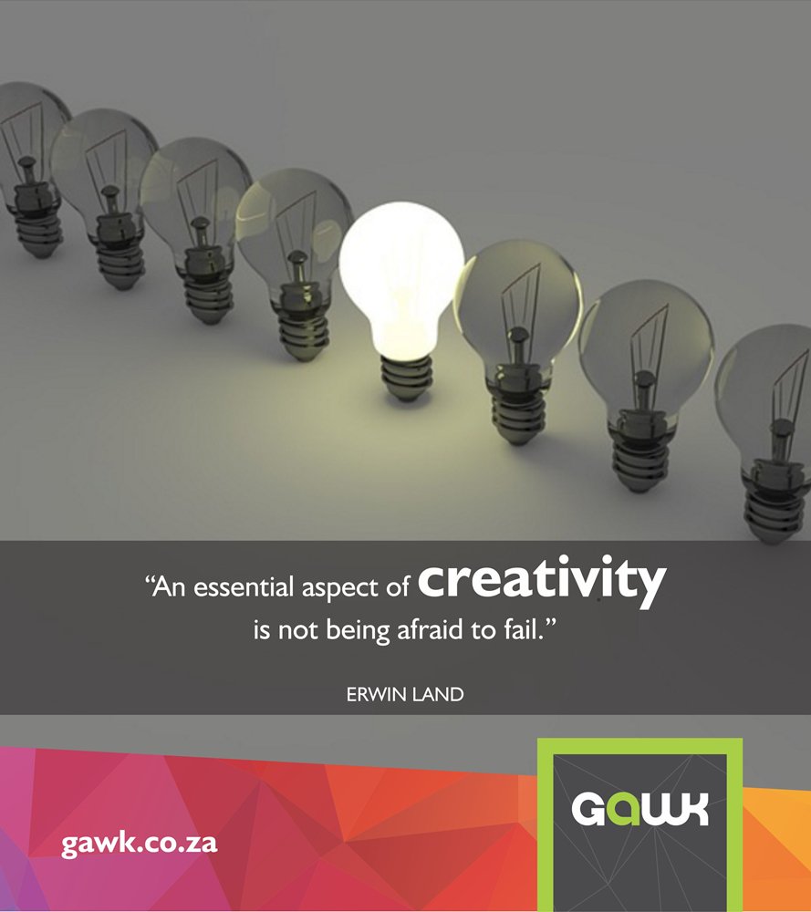 gawk_visual's tweet image. “An essential aspect of creativity is not being afraid to fail.” – Edwin Land