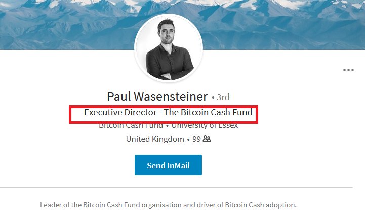WhalePanda's tweet photo. Meet Paul Wasensteiner. Paul loves BCash. Paul is executive director for the Bitcoin Cash fund. Paul also probably loves Gaby Wasensteiner, but maybe not as much as he loves BCash. https://t.co/Lv4aiAQSq3