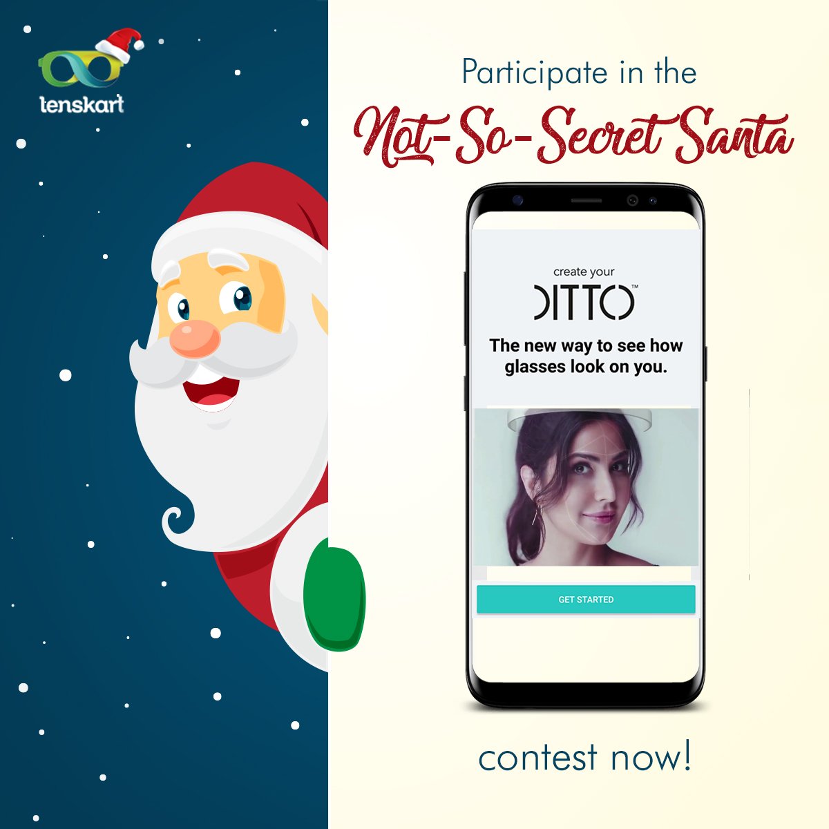 Lenskart_com's tweet photo. Jingle bells Jingle bells
New glasses on their way!

Gift your friends their favourite pair of eyeglasses by participating in the Not-So-Secret Santa Contest now! 

Read T&amp;C here- https://t.co/Ss5xqiJ95w https://t.co/3NajNyn1o3
