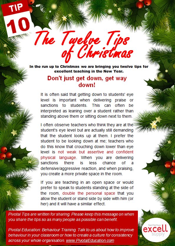 ExcellSupply's tweet photo. #twelvetipsofchristmas - number 10 today - just 2 to go! Remember you can get great tips like this all year round from @pivotalpaul https://t.co/PEqgzQwhKw