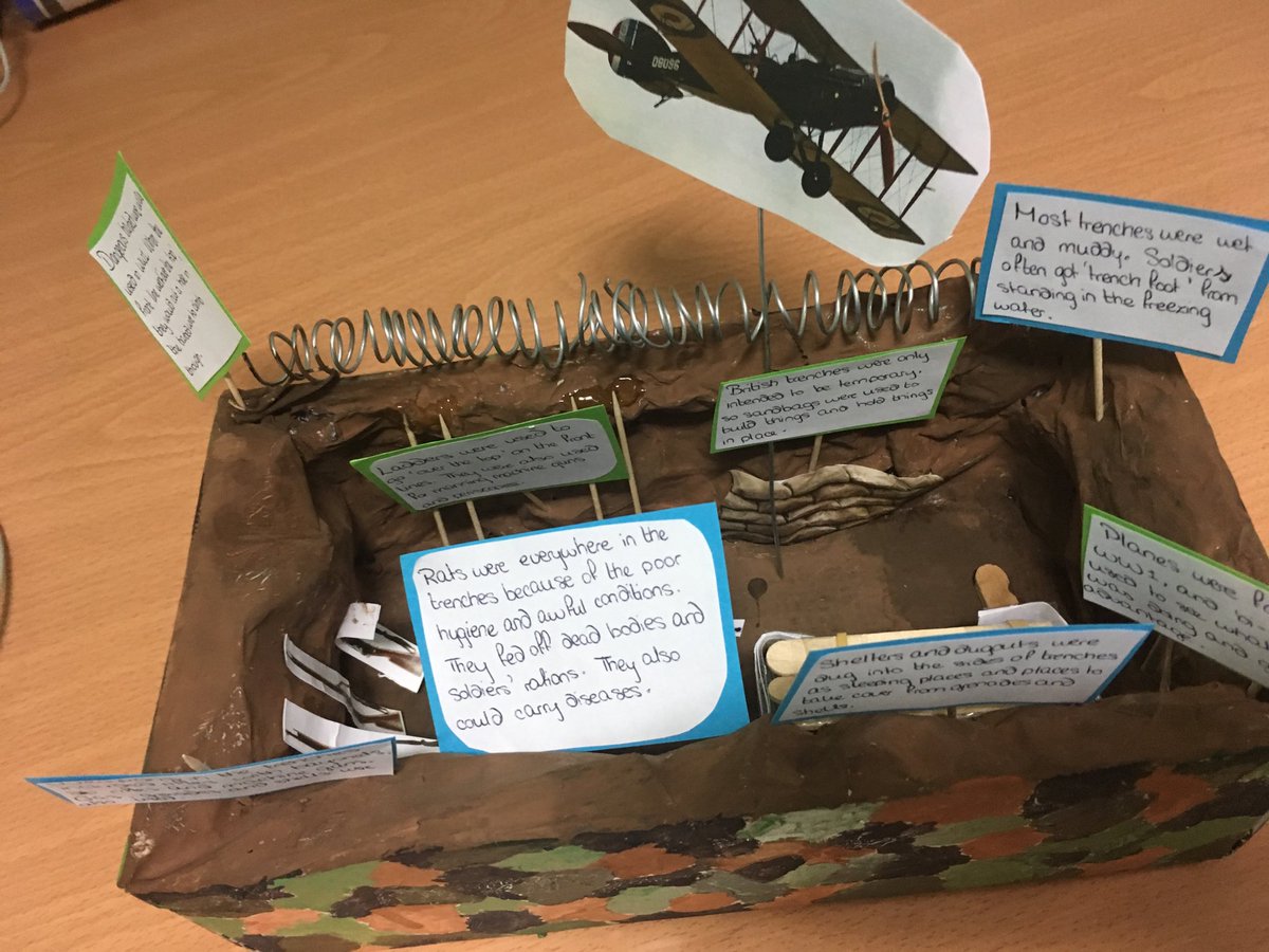 HuishTeaching's tweet photo. Amazing trench in a shoebox recreation from Y9 historians... https://t.co/5yxEXOuyPd