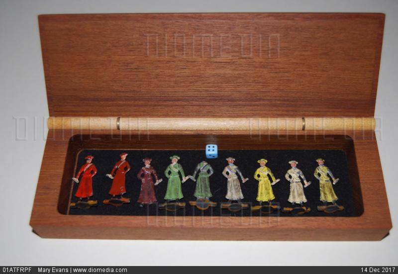 Rosball's tweet photo. #SuffrageAdvent No.20: Something to play at Christmas - Pank-a-Squith the 1909 WSPU board game. Race from home to Parliament, smashing windows and avoiding arrest along the way! https://t.co/oP750Rb6q5