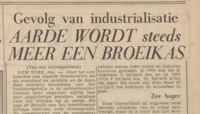 Nu @deVolkskrant in @DelpherNL staat: eens zien wanneer we voor het eerst over klimaat schreven. You'd be suprised: dec 1956.