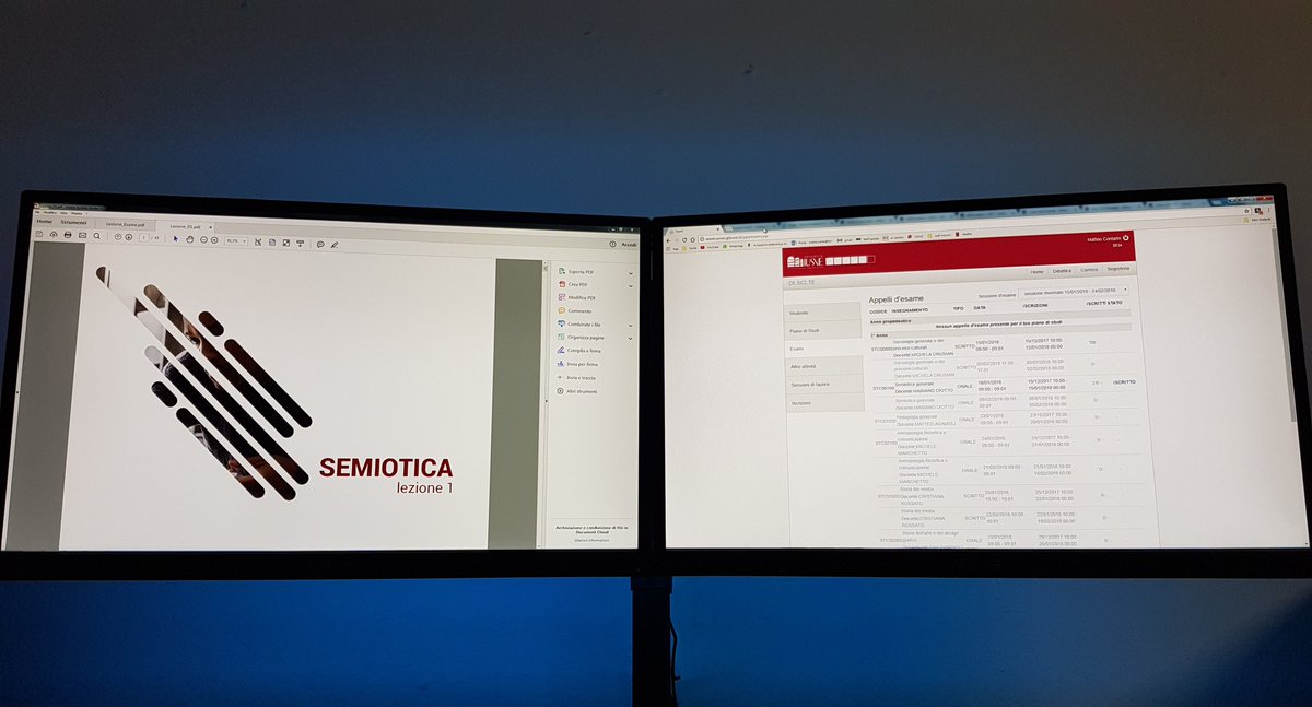 Quando un monitor non ti basta per studiare #semiotica...aggiungine un altro!

#sessioneinvernale #iusve #iusvepanicoesami