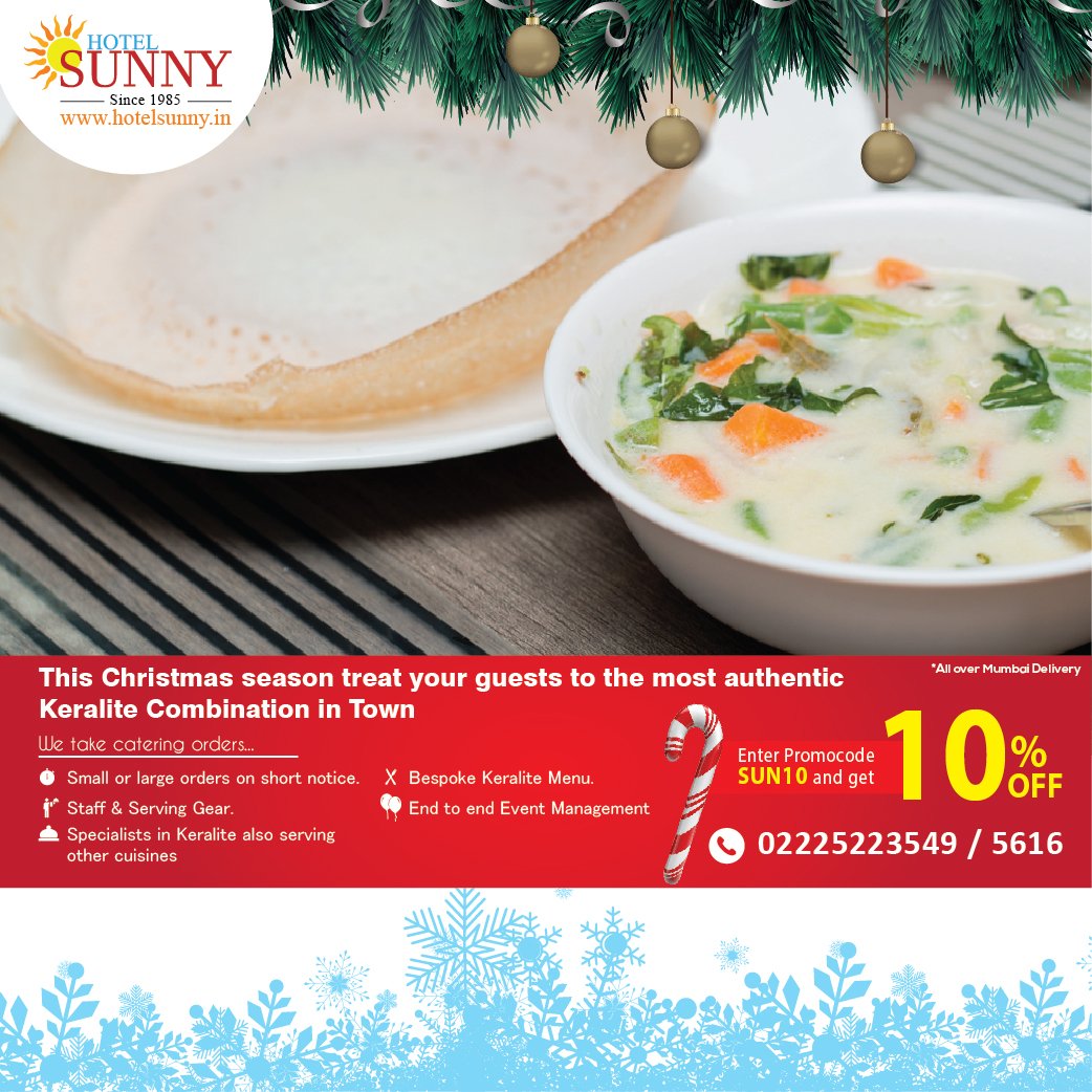 hotelsunny1's tweet photo. This Christmas season treat your guests to the most authentic
Keralite Combination in Town

#hotelsunny #christmasseason #christmas2017 #appamandstew #keraladish #merrychristmas #appam #cateringorders #orderonline #event #cater https://t.co/YfcKpLx36D