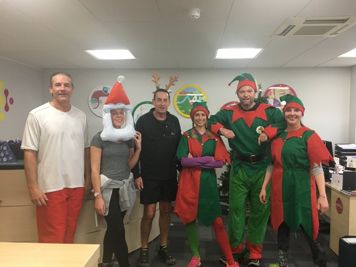 CyanGroupLtd's tweet photo. #elfday @CyanGroupLtd. Here are some before &amp; after shots of the gang. Thanks to all the kind words &amp; support. Special thanks to the guys @factuk for joining us! £365 raised for @alzheimerssoc so far &amp; there is still time to donate https://t.co/o4p1kSif0X. https://t.co/Nz2ztRN9ye