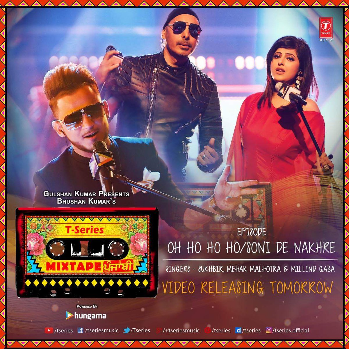 TSeries's tweet photo. Are you ready for an exhilarating episode of #TseriesMixtapePunjabi?
Oh Ho Ho Ho / Soni De Nakhre sung by @Sukhbir_Singer, @malhotra_mehak &amp; @themillind releases tomorrow.🥁🎸

@AbhijitVaghani @Hungama_com @furtados https://t.co/w9k7Ru50Ne