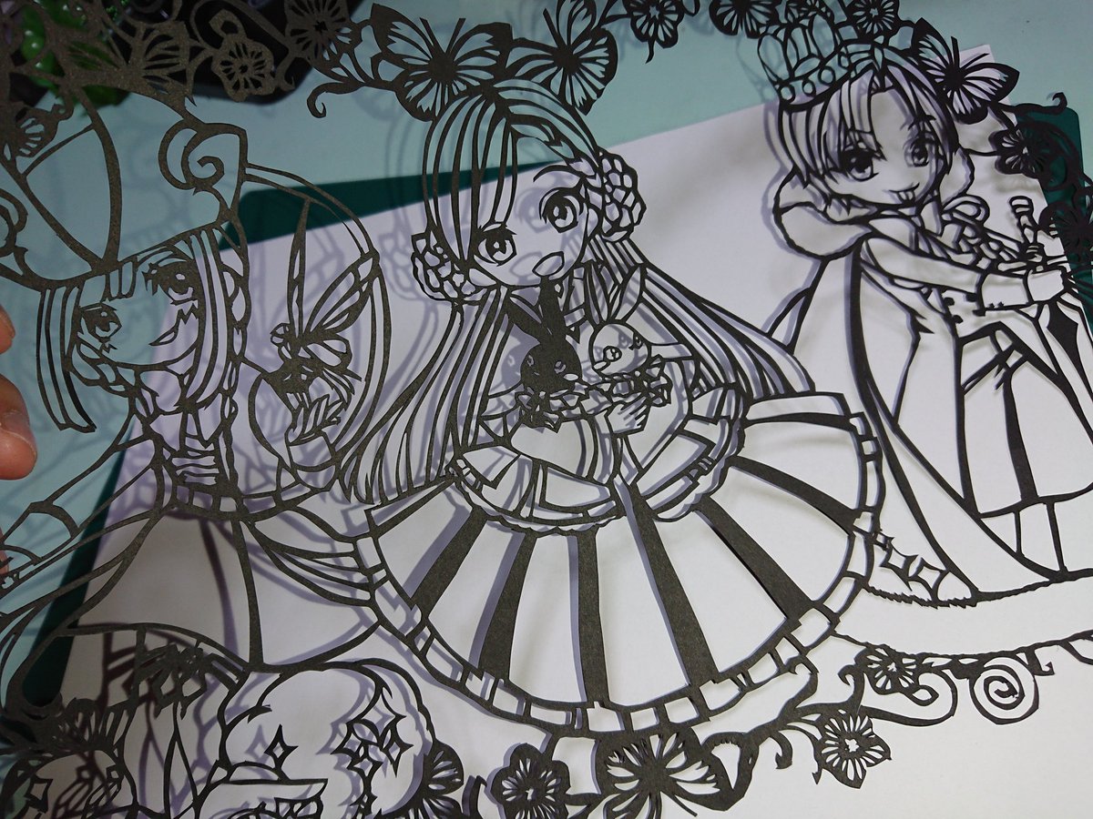 オミ 完成です イラストはくろん先生 Zallkkからお借りしました ｔｏブックスさんを応援します 本好きの下剋上 レア クラスチェンジ おかしな転生 切り絵