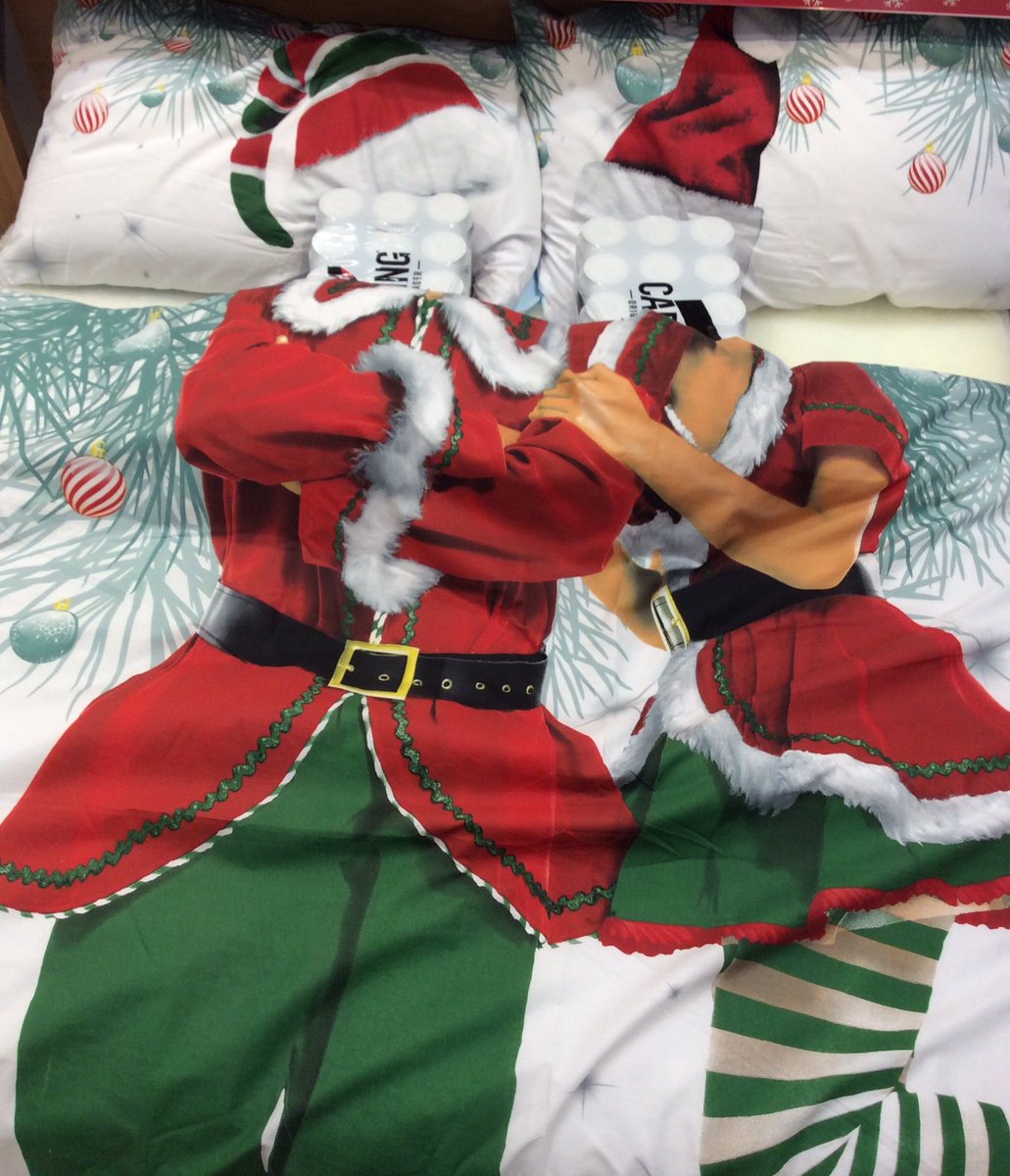 Powerforcemc40's tweet photo. Santas Carling Stack still sitting loud and proud in Tesco, Talbot Green. Getting close now, caught Mr and Mrs Carling getting a rest before the busiest few days of the year! #COPintoXmas @PowerforceMCNSM @powerforcemcfm5 https://t.co/QnQLVoJvDk