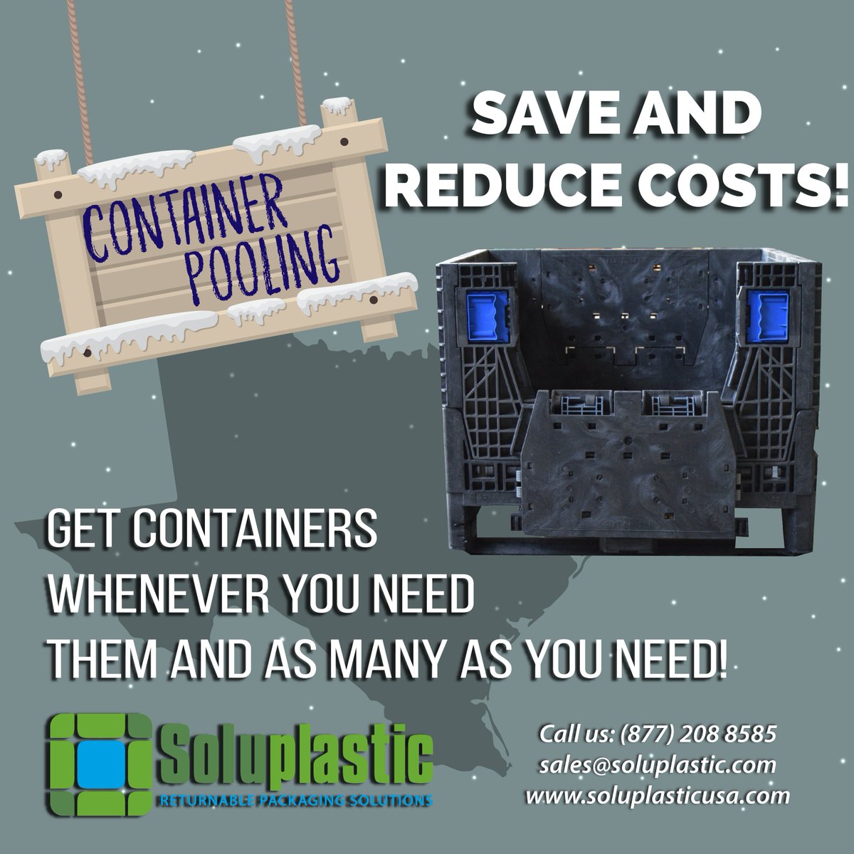 SoluplasticUsa's tweet image. Get your containers whenever you want them and as many as you want!
#ContainerPooling #CollapsibleContainers #Reusable 
Contact us!
Phone: (877) 208 8585
Email: sales@soluplastic.com
soluplasticusa.com