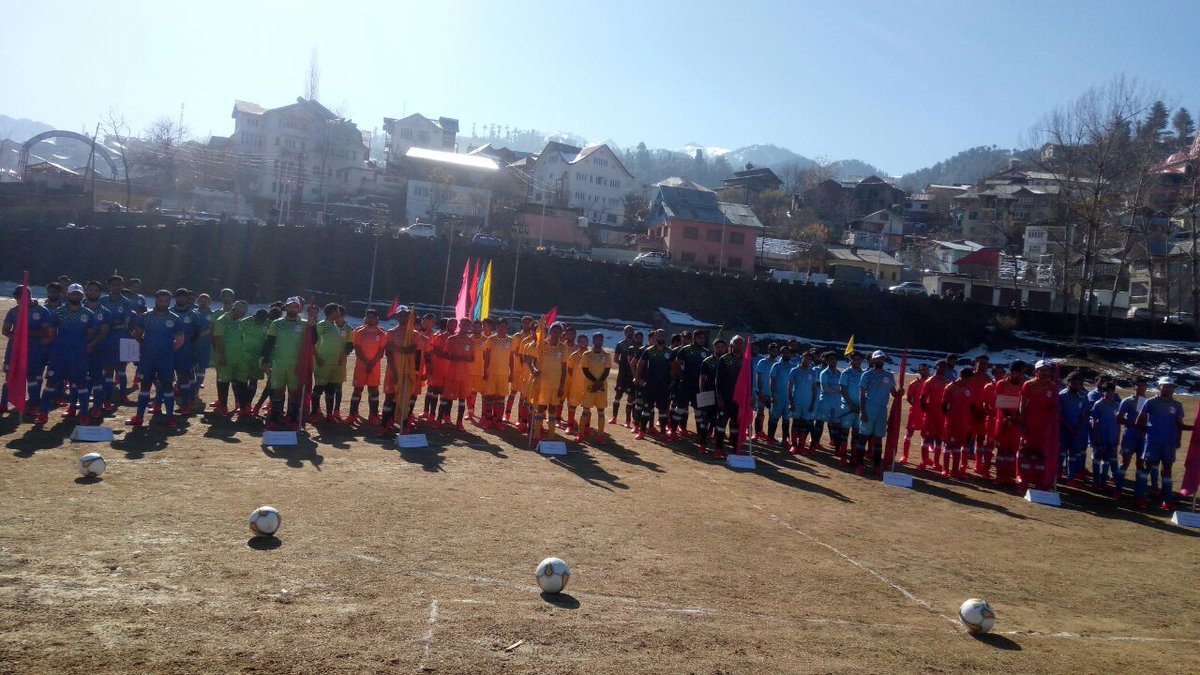crpfindia's tweet photo. 8 Teams will #ClashForTheCup in Degree College Ground of beautiful Bhaderwah of Doda. Glimpse of Football Tournament Opening Ceremony. #33Bn channelizing youth towards prosperity. https://t.co/BlomexFqcY