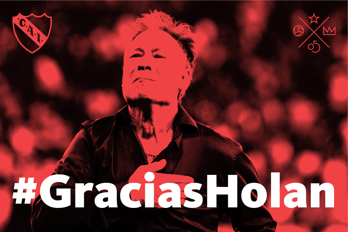 Independiente's tweet photo. Las despedidas son esos dolores dulces.

Hasta luego, @arielholan_DT.

#GraciasHolan

#TodoRojo 🔴 https://t.co/MurDnhphrF