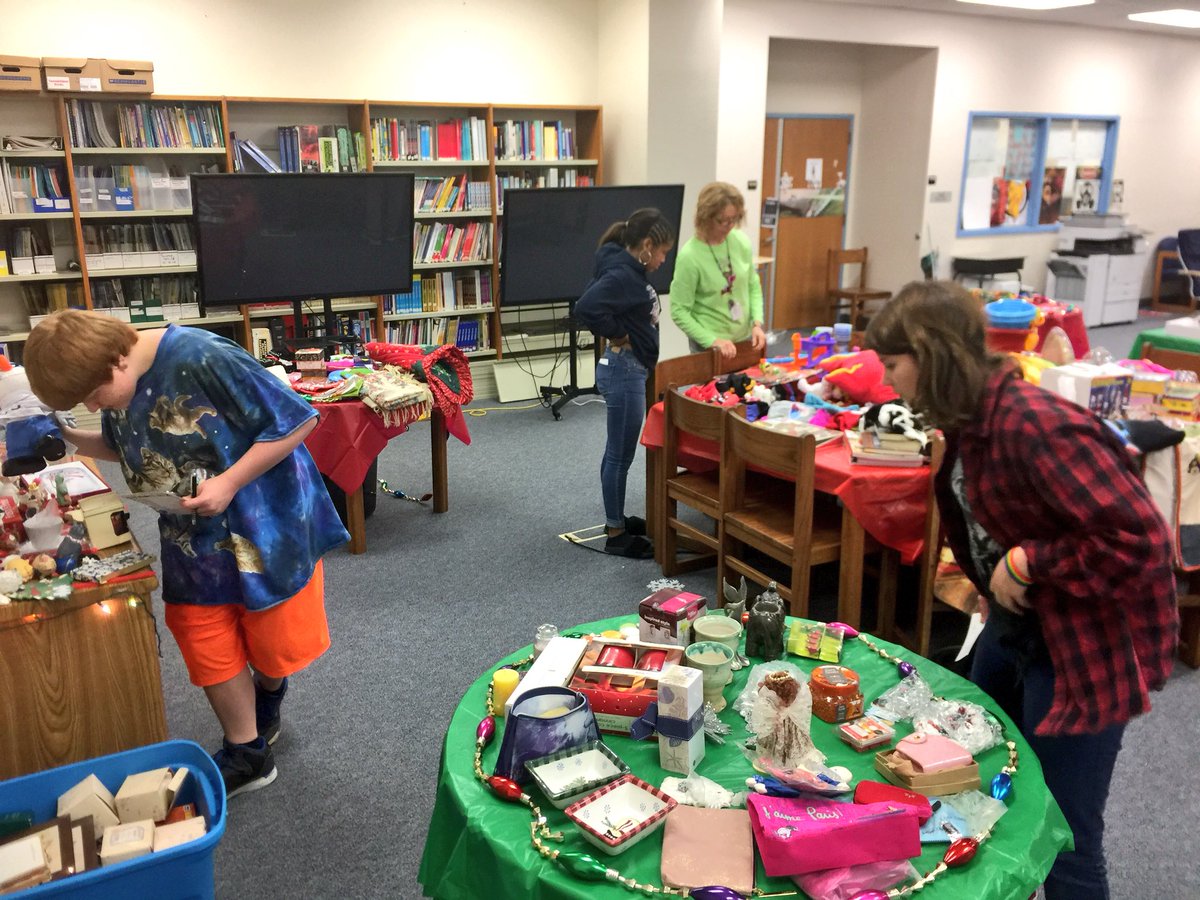danvkoch's tweet photo. Annual “Santa shopping” at CSMS. Students can shop donated items for their families. Proud to call this school my original home in this county. #falconsallin #csmsriseup #HolidayKindness https://t.co/oyxw2CrrNz