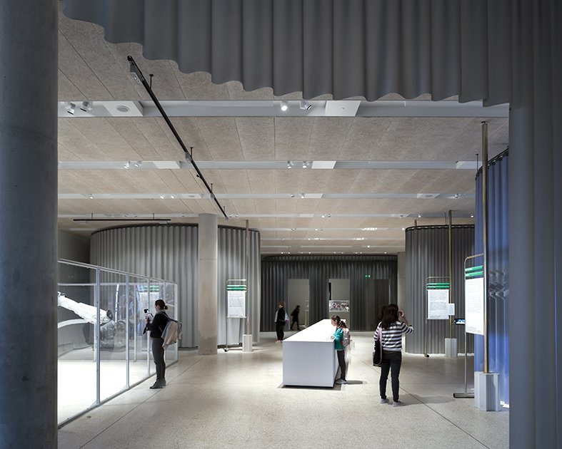 SamJacobStudio's tweet photo. Some highlights of our work this year: Fear &amp; Love at the Design Museum curated by Justin McGuirk closed in April. Our design created a soft baroque plan where curtains of varying material and transparency formed different spaces and atmospheres. Graphic design by OKRM. https://t.co/Ga4Zff8uOv
