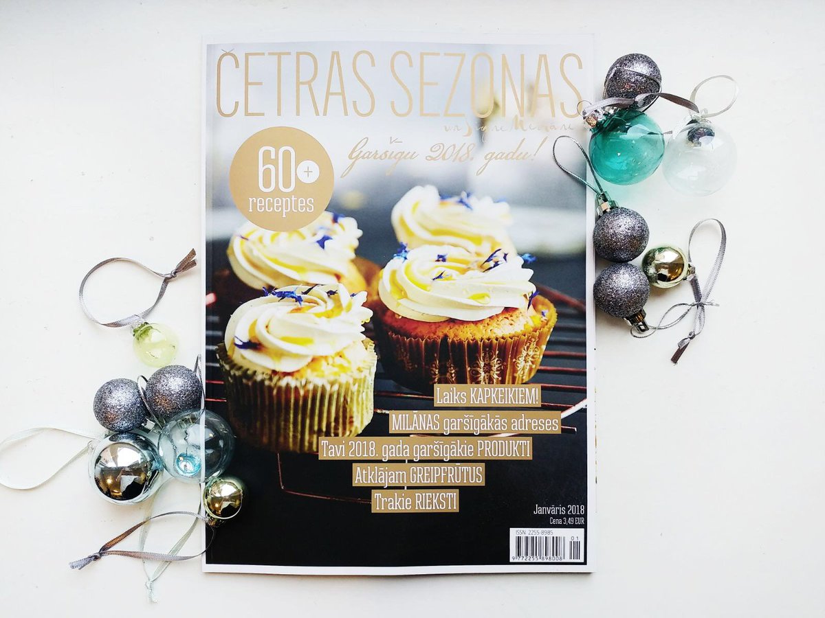 Tas jau ir klāt - "Četras sezonas" janvāra numurs! Tieši pirms svētkiem, lai palutinātu tevi ar vēl vairāk lieliskām receptēm. #cetrassezonas
