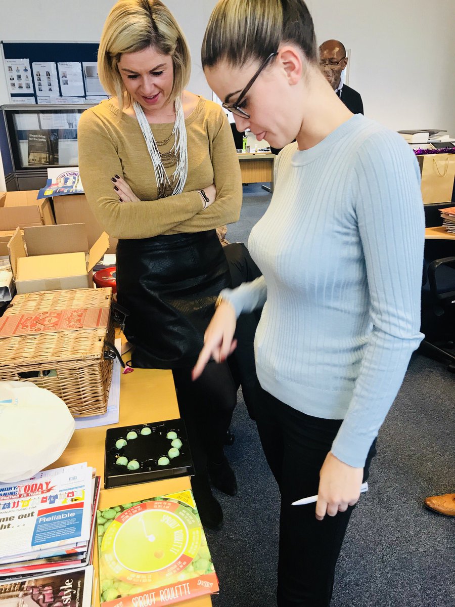 ImStarshaped1's tweet photo. A bit of #SproutRoulette in the @ElectroluxProUK office this morning. Which sprout do you think @CieraLG94 got? Thanks for the #Christmas gift @by_chameleon! https://t.co/gwX9yRrGay