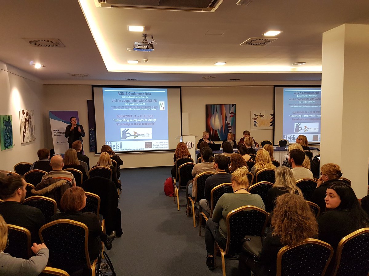 efsli's tweet photo. #efslidubrovnik2018 #SignLanguages # efsli took part in:
First professional-scientific conference of the society for professional communication agents #mediators https://t.co/SPPQp1H7yB