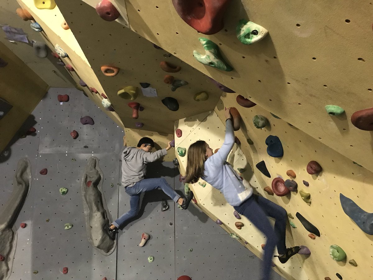 MsEmilySchafer's tweet photo. When students forget to put their names on their papers, send them to the climbing gym for practice! #mslearns https://t.co/7YQyrE4sqi