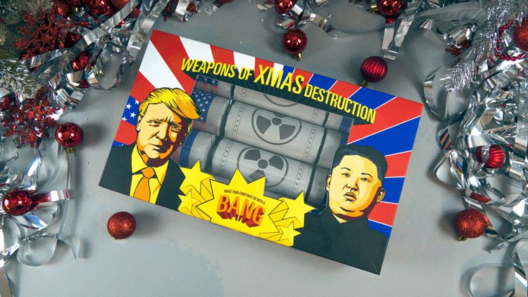 Design_Week's tweet photo. A plasticine Christmas tree, nuclear war-themed crackers featuring cameos from Donald Trump and Kim Jong-un, and a digital installation by Es Devlin at the V&A β it's our favourite festive designs of 2017: https://t.co/3JxzuZ7dlR https://t.co/KJZyy37VFR