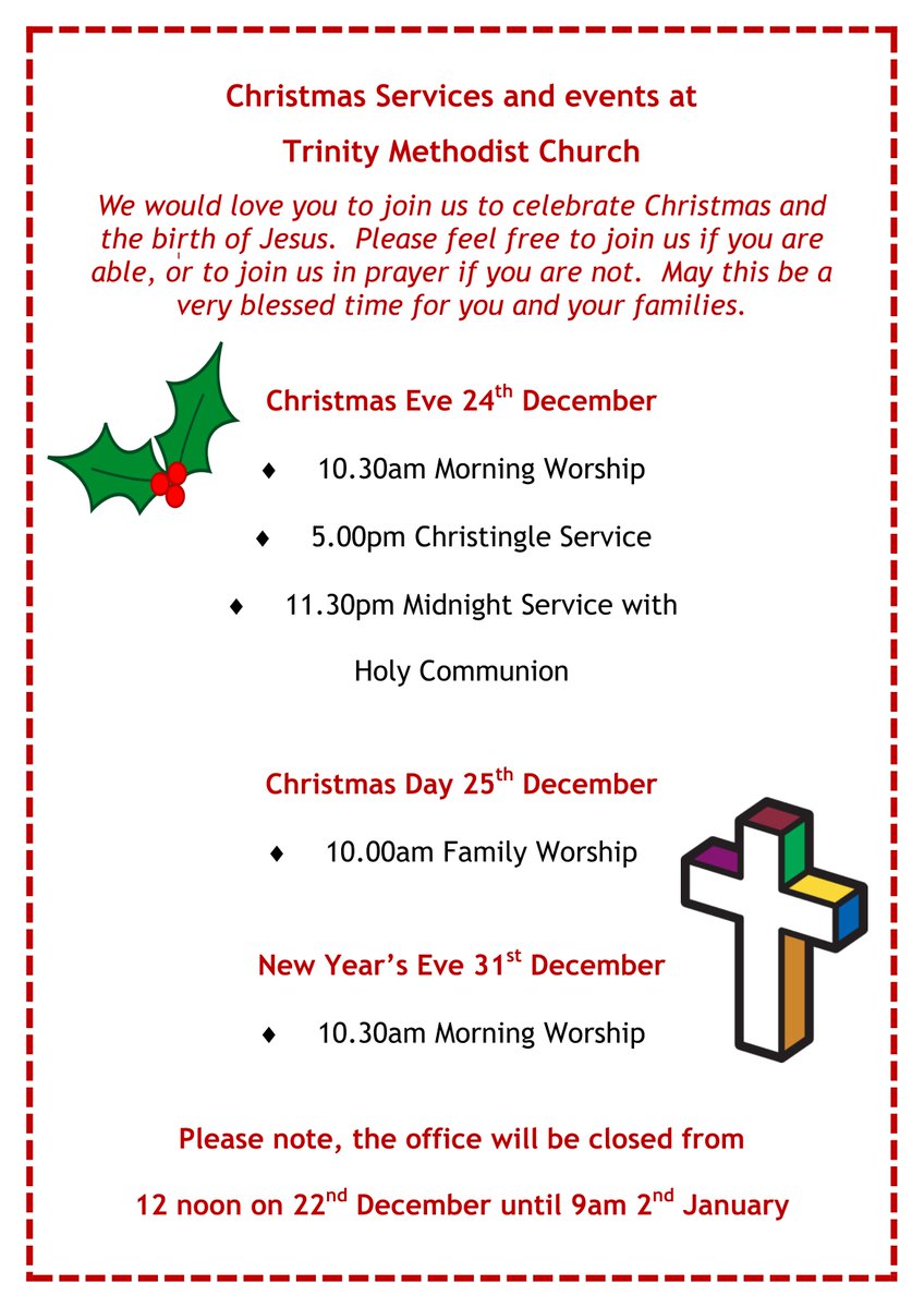 TrinityWoking's tweet photo. Christmas services and events at Trinity Methodist #Church #Woking this #Christmas!! ⛪️🙏 https://t.co/ofurmKVs5U