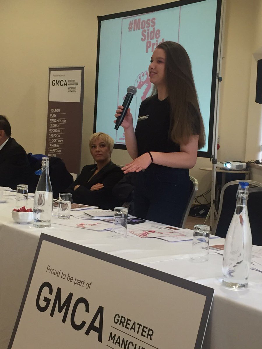 RECLAIMproject's tweet photo. Our young people have pushed and challenged themselves this year without fail. Here's Cara delivering a powerful speech about inclusive growth in Greater Manchester #RECLAIM2017 https://t.co/luahdtODyi