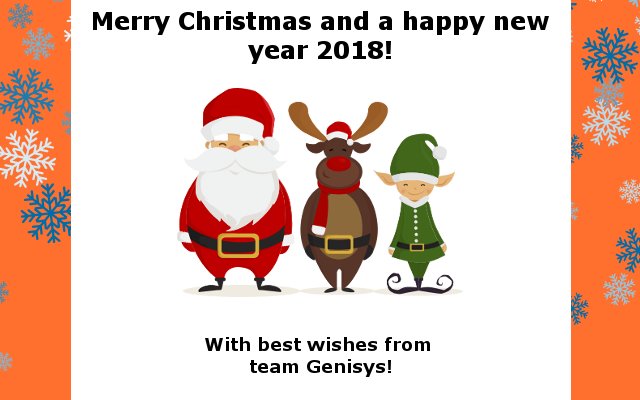 GenisysOy's tweet photo. Genisys wishes everyone a merry Christmas and a happy new year! #merrychristmas #HappyNewYear2018 #MerryXmas https://t.co/BcP0cIy95r