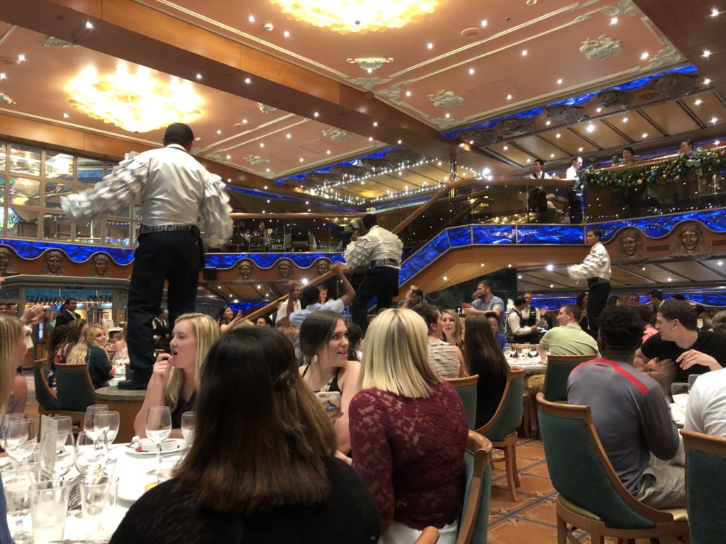 MillikinWBB's tweet image. More photos from Etiquette dinner!!  Scallops, strawberry bisque, duck, tiramisu, and MORE!  WE KNEW OUR FORKS AND SPOONS!!  YAY!!