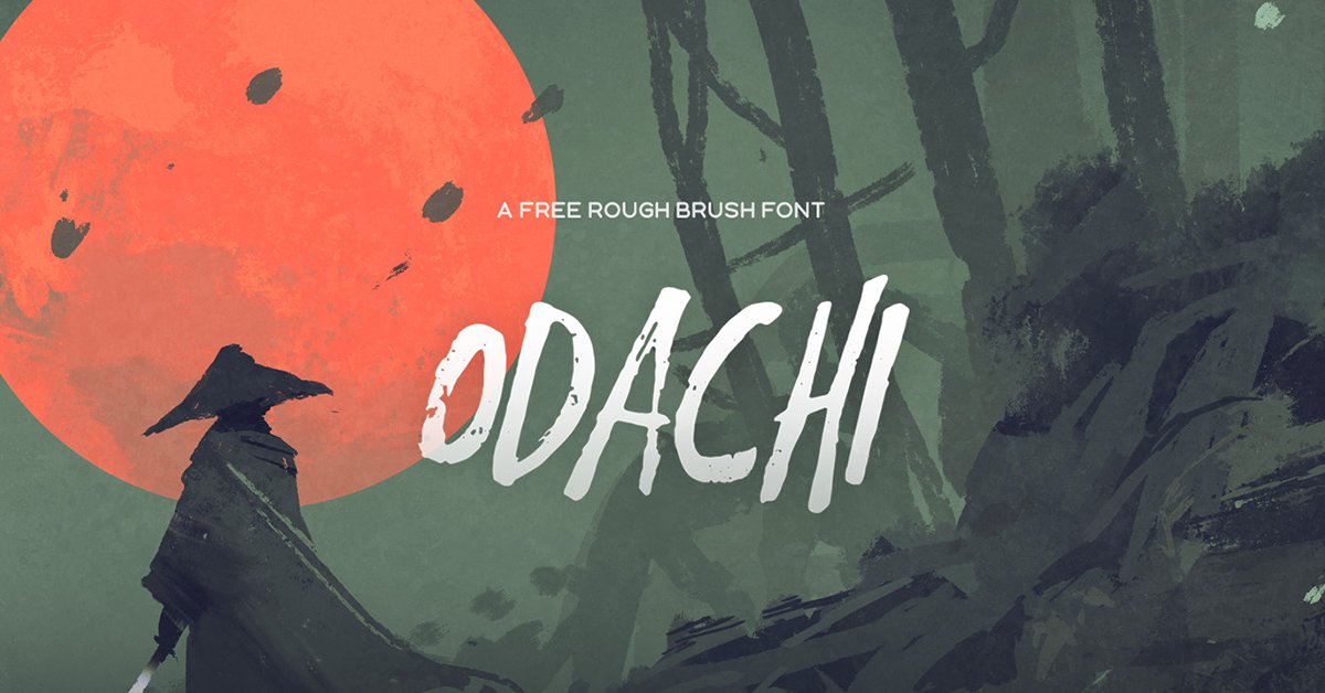 Petite typo gratuite de type brush ambiance samouraï ! 👹👺🈷️🉐 #freefont #font #odachi #typography primgo.fr/typo-gratuite-…