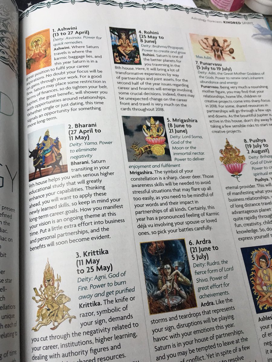 CircleofDivine's tweet photo. #Nakshatras #WhatsinStoreforyou in#2018 ? @KindredMagazine received and #chequesinthemail hope 2018 brings all the abundance you wish for! https://t.co/0h5eYmH5Y5