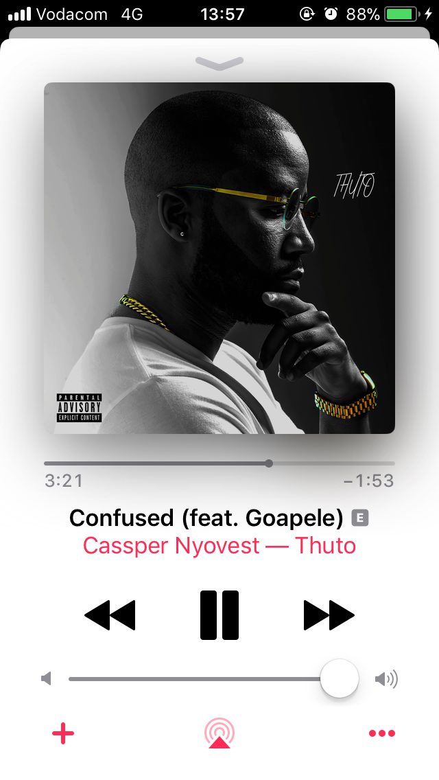 VuyoMaja's tweet photo. My favorite song on #Thuto by @CassperNyovest https://t.co/Abpi8976kh