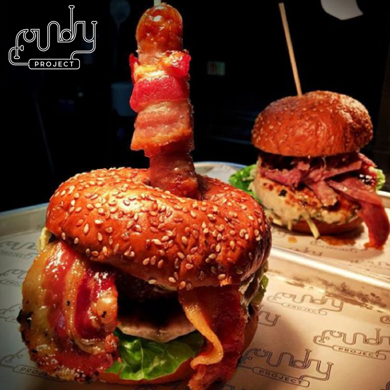 foundryhg1's tweet photo. A burger that even comes complete with a pig in blanket skewer π #FoundryProject #FestiveMenu https://t.co/MFQNsxifi3