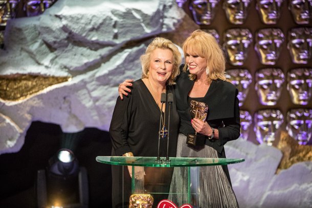 BAFTA's tweet photo. Joanna Lumley &amp; Jennifer Saunders were still just as brilliant as ever. #BAFTATV #BAFTA70 https://t.co/YmzOwQ4cNp