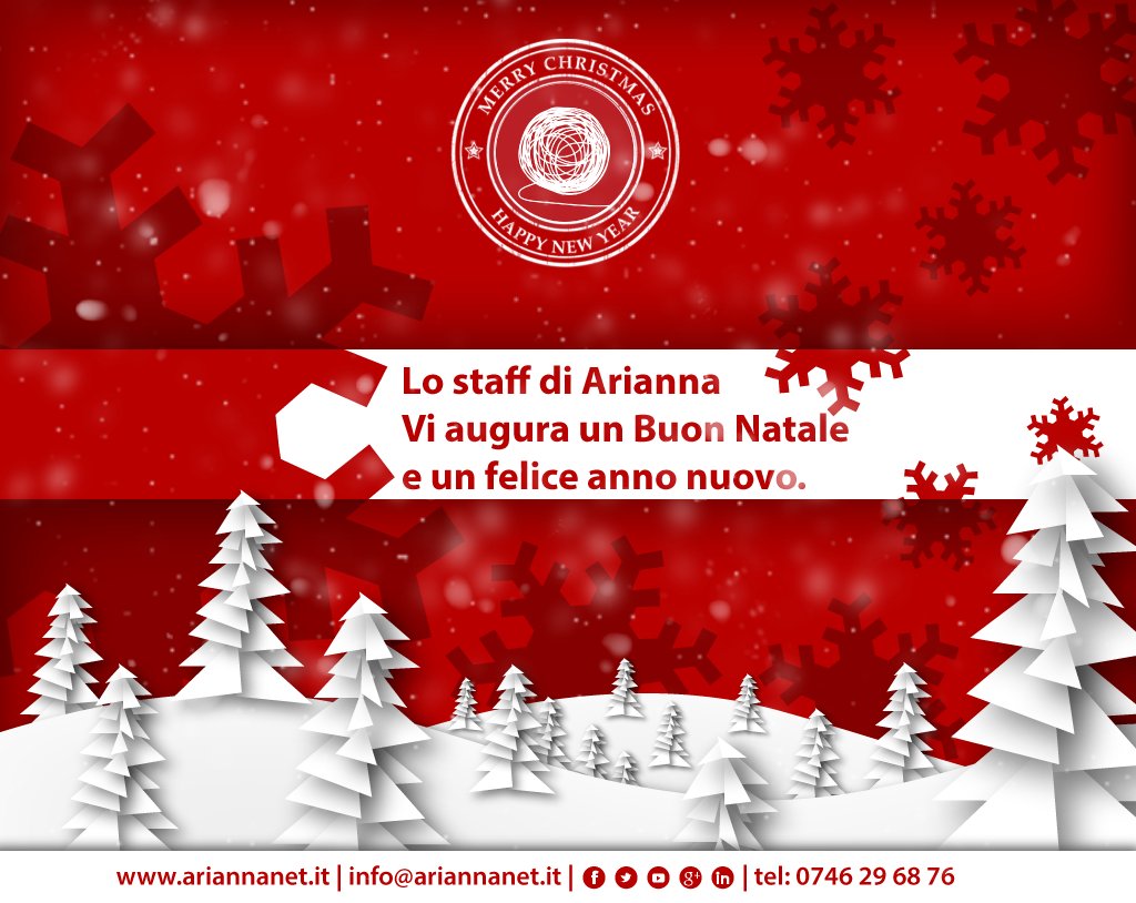 Ariannanet's tweet image. Il team di Arianna si ferma per la pausa natalizia da sabato 23 Dicembre a lunedì 8 Gennaio.
Ricarichiamo le batterie per tornare al vostro servizio più in forma che mai!