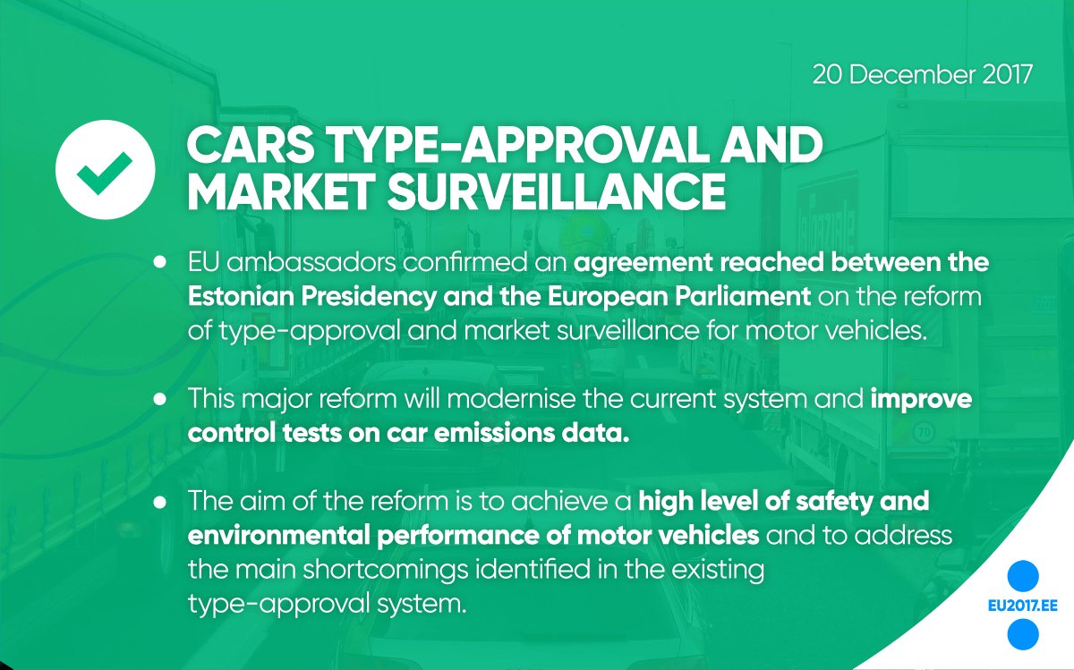 EEinEU's tweet photo. Vehicle #typeapproval and market surveillance: EU ambassadors endorse agreement to revamp the sector

➡️ Press release: https://t.co/lUcUdGhUnK https://t.co/AYCwbV9Pn1