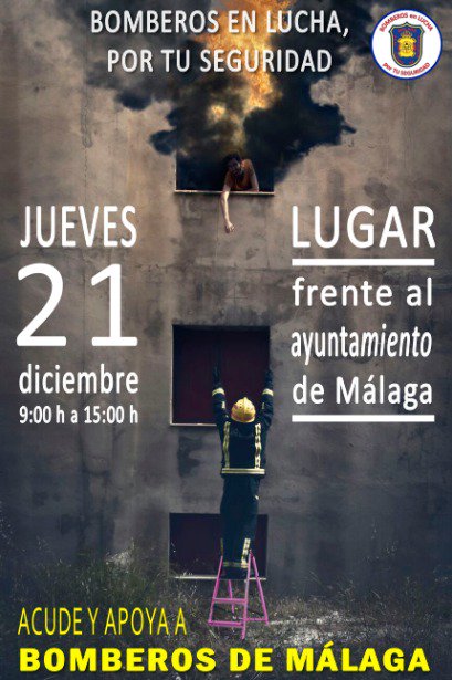 Os esperamos mañana en la puerta del Ayto. <a href="/malaga/">Ciudad de Málaga</a>. Nuestra Seguridad es Vuestra Seguridad. #Bomberos21D