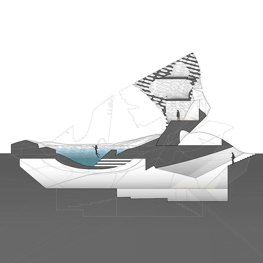 #speculative #section #drawing #object plus #landscape: #playscape at #prattgaud first semester #graduate #architecture Studio.  Instructor: Alexandra Barker.  Coteacher:  Olivia Vien.  Student:  Samantha Lee Chan
.
.
.
#architecture #pratt #prattinstitu… ift.tt/2BPua48