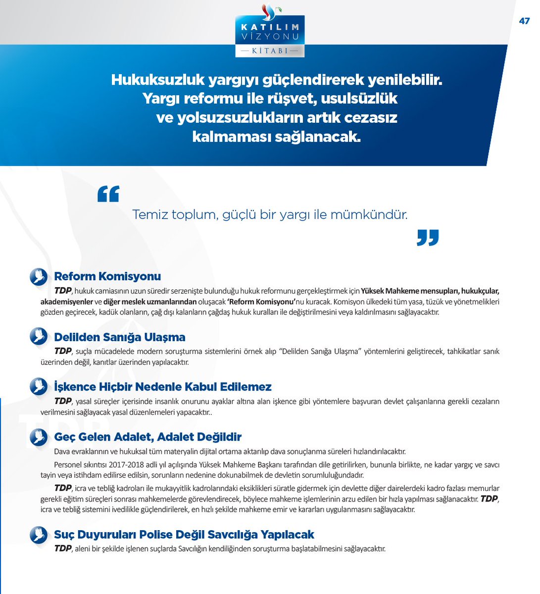TDPKibris's tweet photo. TDP Yargı Reformu, İş Hayatı ve Haklar'a ilişkin politikalarına https://t.co/88TcVlR09j linkinden safya 46-49 arasında ulaşabilir, görüş, öneri ve düşüncelerinizi bizlere mesaj atarak paylaşabilirsiniz.
#hukuk #işgüvenliği #sendik #özelsektör #insanhakları #KatılımVizyonu https://t.co/ZBEHntoll8