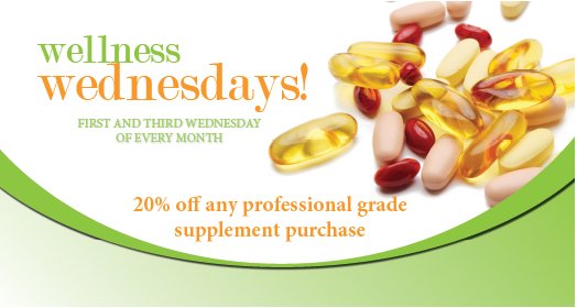 It's Wellness Wednesday! Snag some last minute supplements for your holiday stockings this year! 20% off any professional grade supplement!
