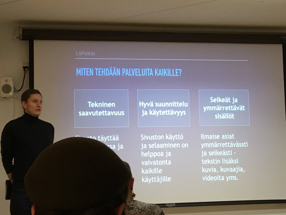 Tekninen #saavutettavuus ilman käytettävyyttä ja selkeitä sisältöjä, jättää monet edelleen ulkopuolelle. <a href="/Selkokeskus/">Selkokeskus</a> <a href="/KVLiitto/">Kehitysvammaliitto</a>